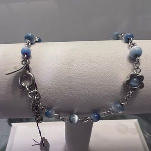 Panama Jack,Bracelet,cat's eye stone link bracelet, flowers, signed.!